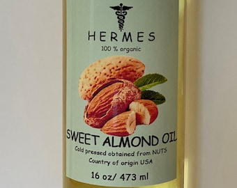 SWEET ALMOND OIL 16 oz  Organic Cold Pressed