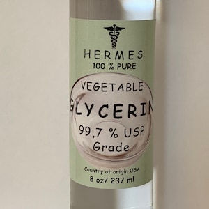 8 oz Glycerin Vegetable Oil by HERMES USP Grade 100% Pure