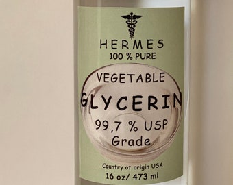 GLYCERIN Vegetable Oil by HERMES 99,7 % USP Grade  16 oz