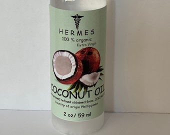 2  oz COCONUT Oil EXTRA VIRGIN Organic Unrefined Cold Pressed