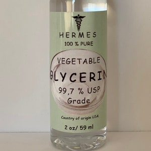 2 oz Glycerin Vegetable Oil by HERMES USP Grade 100% Pure