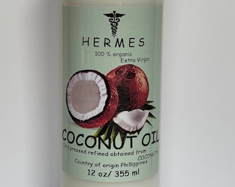 12  oz COCONUT Oil EXTRA VIRGIN Organic Unrefined Cold Pressed