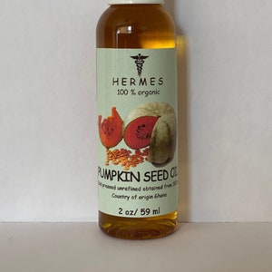 2 oz PUMPKIN SEED Oil by HERMES Organic Unrefined Cold Pressed