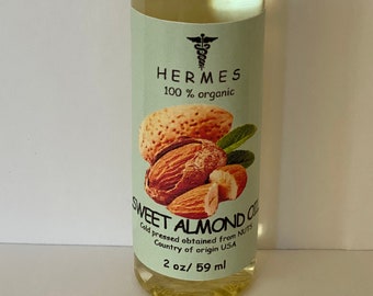 SWEET ALMOND OIL 2 oz  Organic Cold Pressed