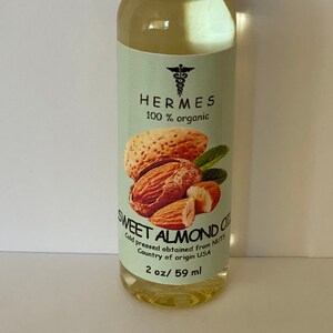 SWEET ALMOND OIL 2 oz  Organic Cold Pressed