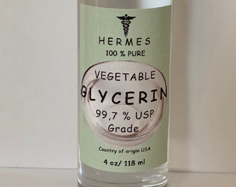GLYCERIN Vegetable Oil by HERMES 99,7 % USP Grade  4 oz