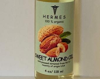 SWEET ALMOND OIL 4 oz  Organic Cold Pressed