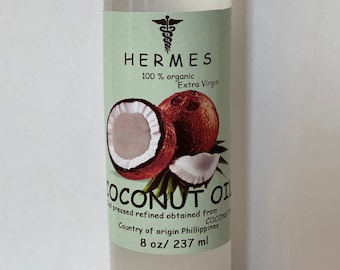 8  oz COCONUT Oil EXTRA VIRGIN Organic Unrefined Cold Pressed
