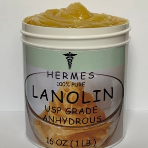 16 oz ( 1 Lb )  LANOLIN USP Grade Anhudrous by Hermes 100% PURE