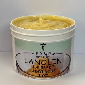 8 oz LANOLIN USP Grade Anhudrous by Hermes 100% PURE