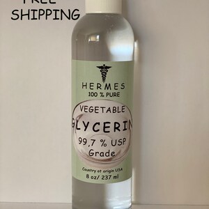 GLYCERIN Vegetable Oil by HERMES 99,7 % USP Grade  8 oz