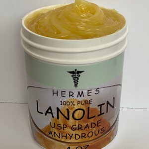 4 oz LANOLIN USP Grade Anhudrous by Hermes 100% PURE