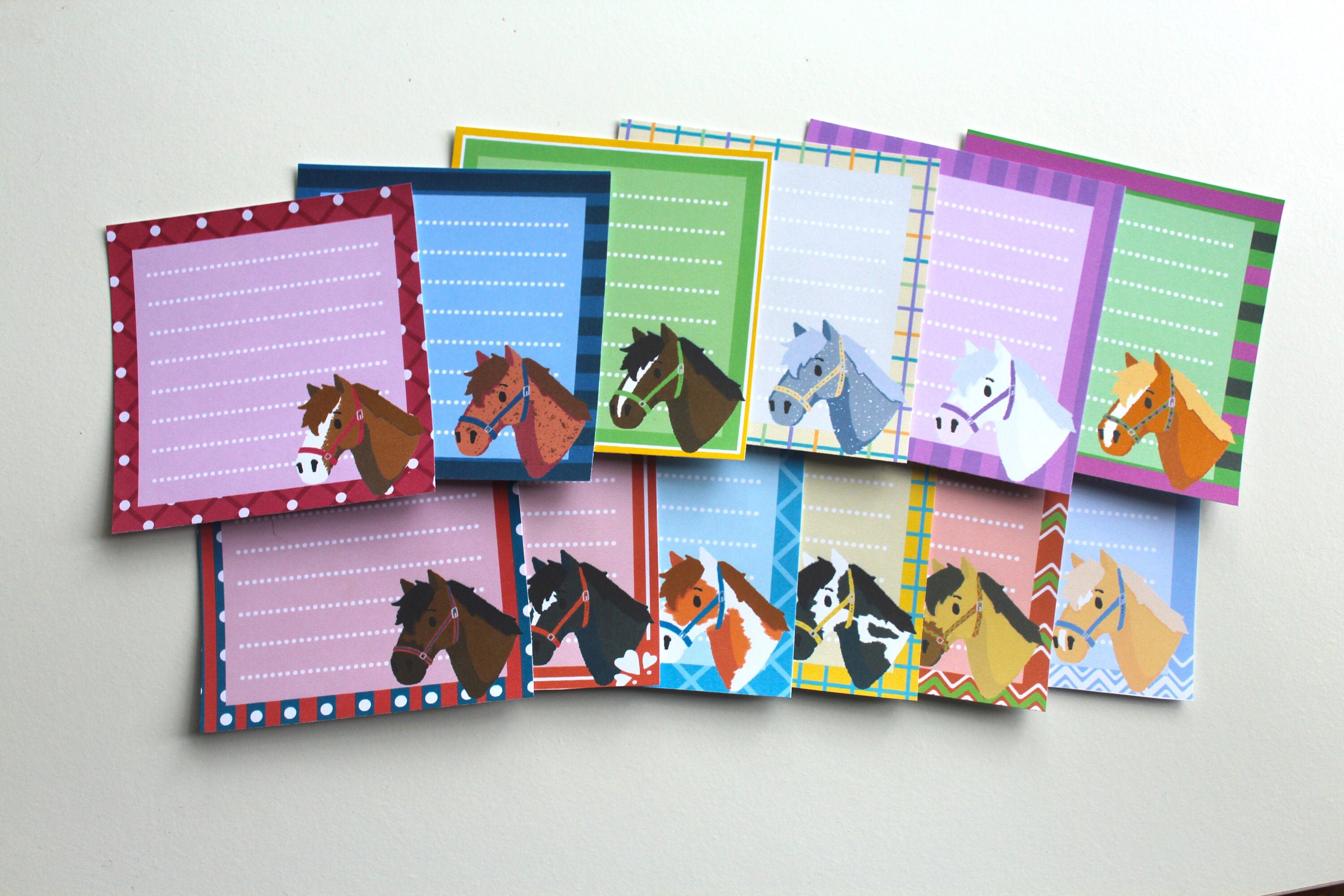 Horse memo sheets pack of 12 Etsy