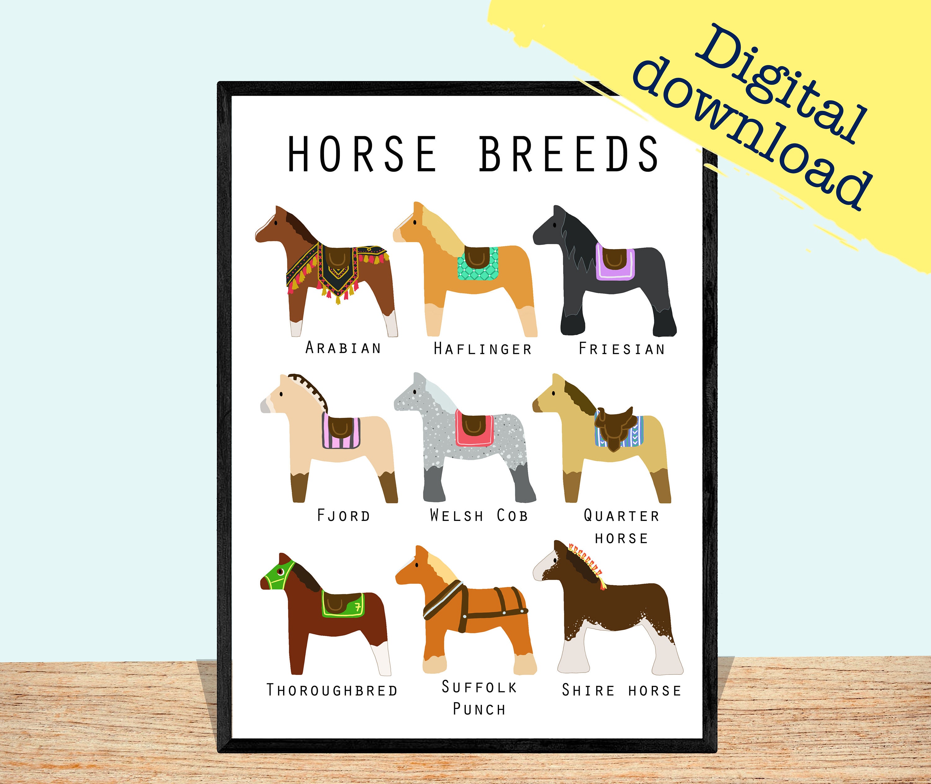Ponies Breeds Poster - Etsy Ireland Ponies Breeds Poster - Etsy Ireland