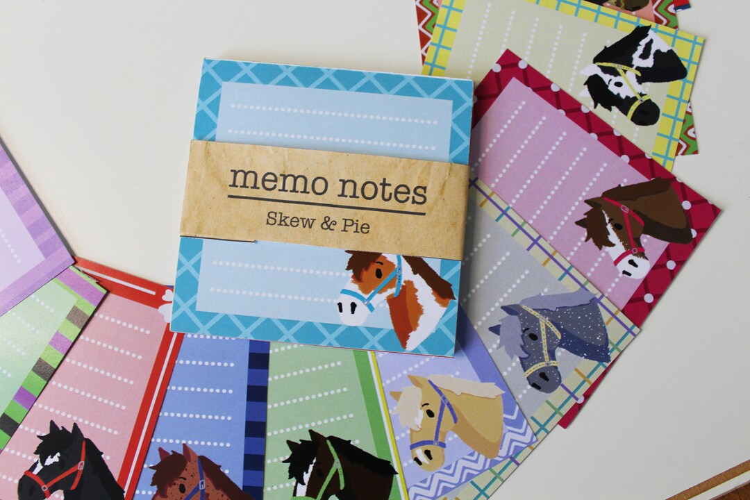 Horse Memo Pad 12 Colourful Designs Gifts for Horse Lovers Etsy UK