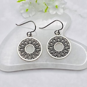 Titanium, genuine 925 sterling silver or metal alloy (hypoallergenic) ear hooks. Flower earrings. Titanium flower earrings