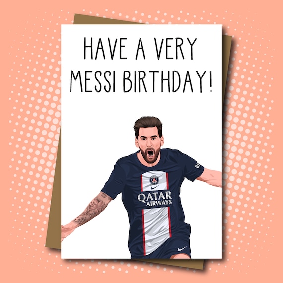 Lionel Messi Inspired Birthday Card - Etsy