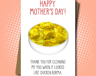 Chicken Korma Poo Mother's Day Card