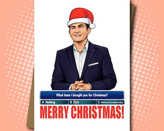 Merry Christmas Card - Inspired by 'The Chase' - hosted by Bradley Walsh. 100% recycled card. For Him, Her, Mum, Dad, Sister, Brother,Friend