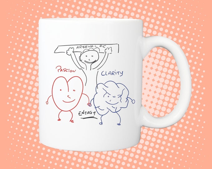 Featured listing image: Passion Energy Clarity - Mikel Arteta AFC inspired Tea / Coffee Mug 330ml