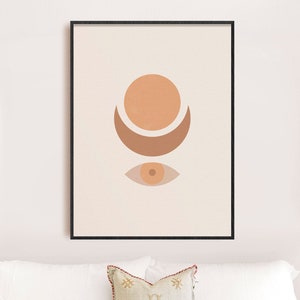 Sun and Moon Print: Bohemian Celestial Wall Art (Digital Download)