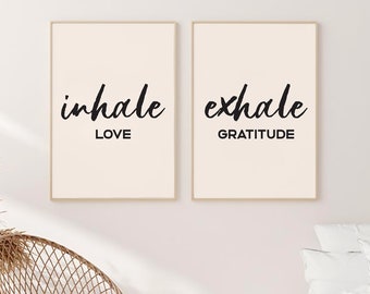 Inhale Exhale Print Set: Boho Yoga Decor (Digital Download)
