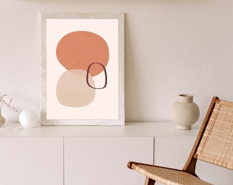 Impresión abstracta, Arte de pared imprimible geométrico, Cartel abstracto minimalista, Impresión digital, Descarga instantánea