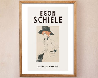 Egon Schiele Print, Affiche d’exposition contemporaine, affiche d’exposition du Musée Schiele, Art mural imprimable moderne, Impression numérique