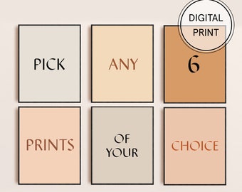 Custom Gallery Wall Art: Pick Any 6 Prints (Digital Download)