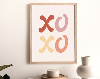 XoXo Wall Art, Love Quote Print, XO XO Print, Printable Love Sign, Digital Print, Boho Wall Art, Instant download