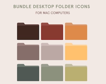 Tonos de otoño Iconos de carpeta para ordenadores Mac, iconos de escritorio Mac, iconos de organizador de Macbook, Colores cálidos, Descarga instantánea, Organizador digital