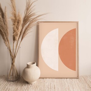 Mid Century moderne Wandkunst, abstrakter Kunstdruck, Boho Dekor, minimalistische Wandkunst, ästhetisches Raumdekor, Digitaldruck, sofort download