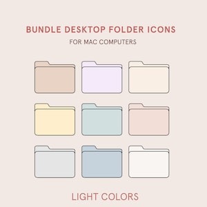 Íconos de carpeta en tonos pastel neutros para Mac y Windows (descarga digital)