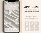 iOS 14 App Icons Pack, iPhone Icons, iPhone App Covers, Minimalist Neutral App Icons, Iphone Wallpaper Aesthetic, Instant Download