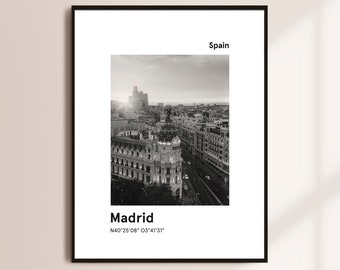 Madrid Skyline Art Print: Minimalist Cityscape (Instant Download)
