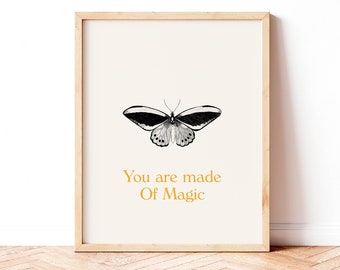 Butterfly Affirmation Art Print: Retro Boho Home Decor (Digital Download)