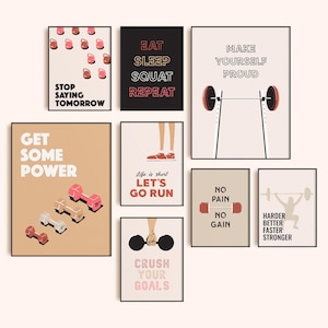 Motivational Gym Poster: Minimalist Fitness Art (Digital Download) image 6