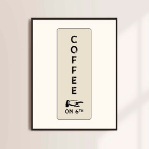 Printable coffee sign, Minimalist Coffee wall art, Modern coffee print, Vintage Kitchen decor, Bar wall art, Cafe art, Drink poster, Digital