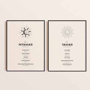 Yama Niyama Prints: Ashtanga Yoga Poster Set (Digital Download)