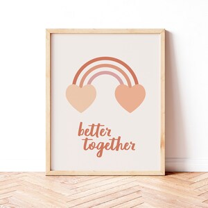 Better Together Digital print, Better Together Sign, Above Bed Decor, Printable Wall Art, Instant download
