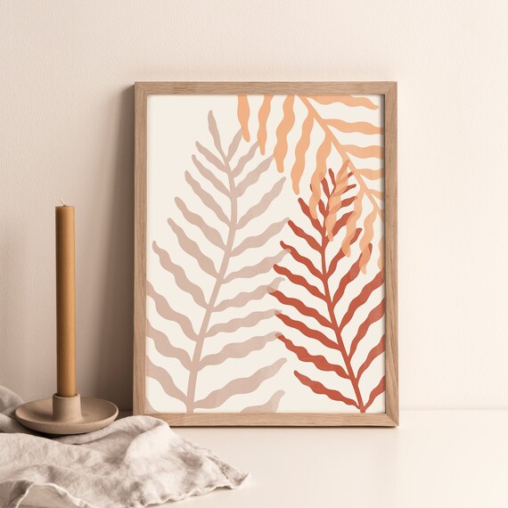 Boho Fern Leaf Print: Abstract Botanical Illustration (Digital Download)