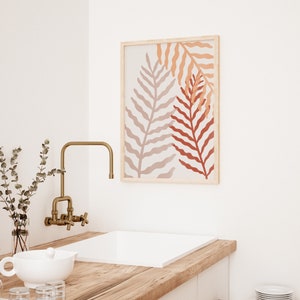 Boho Fern Leaf Print: Abstract Botanical Illustration (Digital Download) image 4