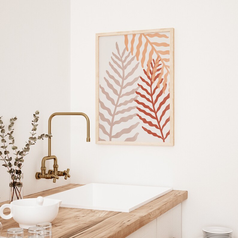 Boho Fern Leaf Print: Abstract Botanical Illustration (Digital Download) image 4