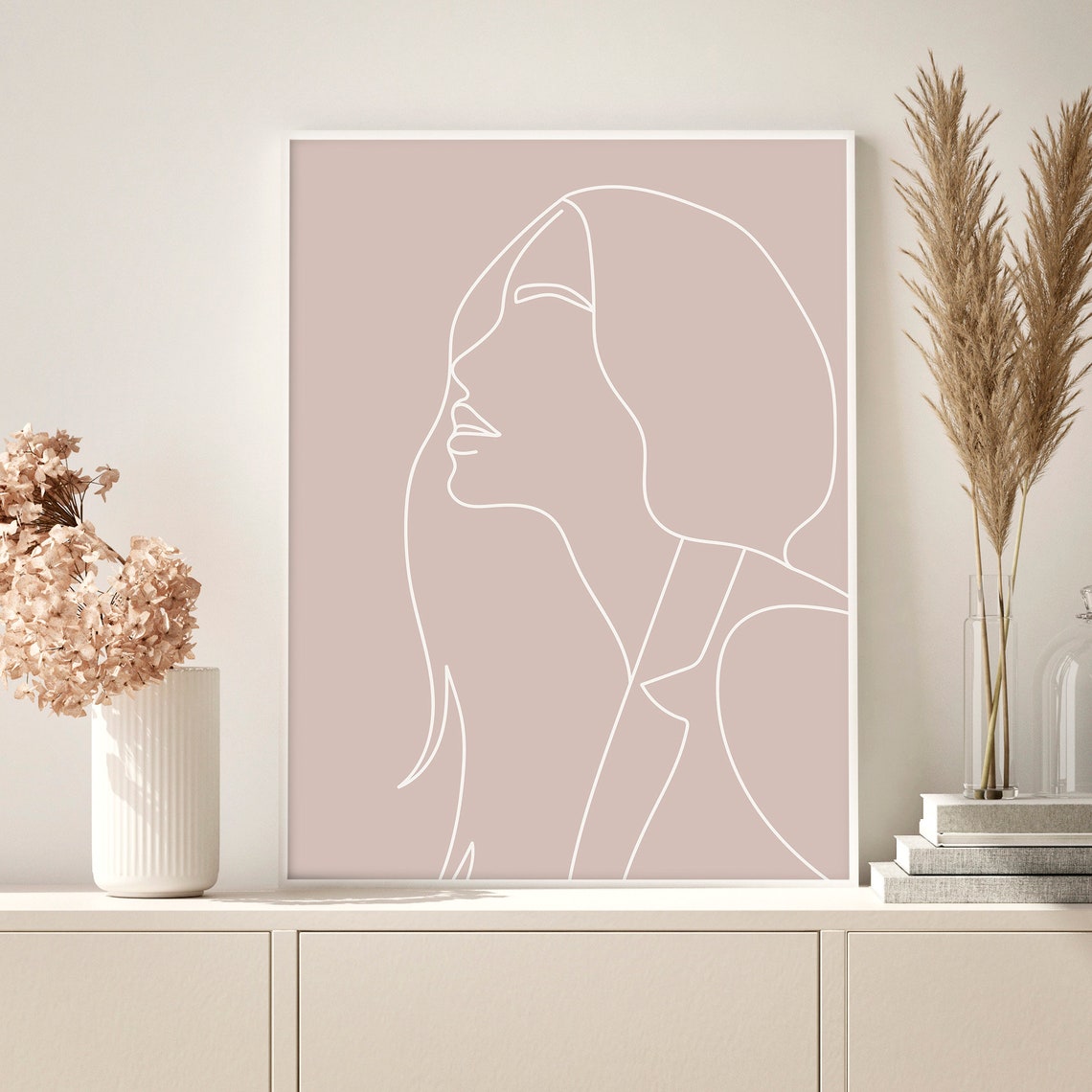 Female Line Art Print: Fashion Woman Minimalist Wall Decor (digital ...