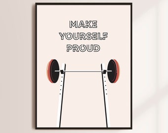 Motivierendes Gym Poster: Minimalistische Fitness Kunst (Digitaler Download)