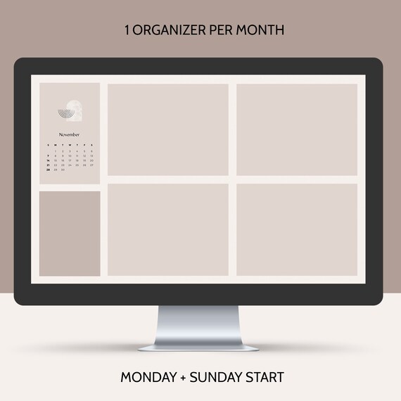 DESKTOP WALLPAPER ORGANIZER, 2022 Monthly Calendar Desktop Folder Icons,  Minimalist Desktop Wallpaper Organizer, Desktop Background - Etsy Israel