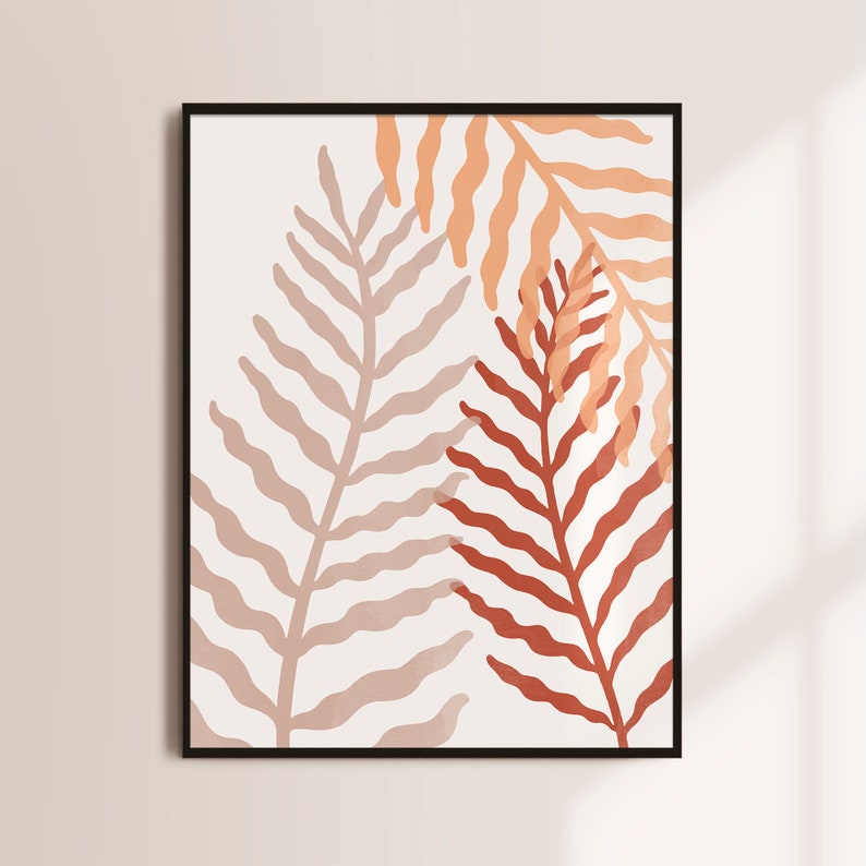 Boho Fern Leaf Print: Abstract Botanical Illustration (Digital Download) image 5