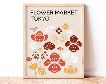 Tokyo Flower Market Print: Retro Floral Wall Art (Digital Download)