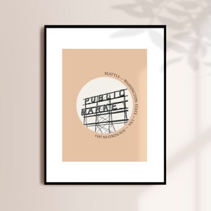 SEATTLE poster, Minimalist Seattle art print, Modern city print, Seattle Wall art, Minimal skyline art print, Travel gift