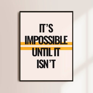 Motywująca sztuka siłowni, plakat Impossible is nothing, plakat Gym Workout Fitness Weightlifting, plakat z cytatem o podnoszeniu ciężarów, wystrój domowej siłowni